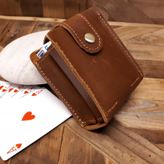 Personalized Leather Playing Card Holder