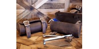 Leather Bicycle Round Saddle Bag Utility Tool